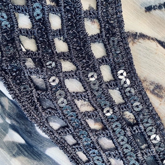 STYLE & CO MACY'S NWOT tunic top lattice neckline batkik asymmetrical crochet - Picture 4 of 5